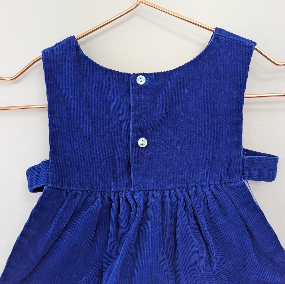Vintage Toddler Girls Corduroy Embroidered Novelty Pinafore Dress - Picture 7 of 9